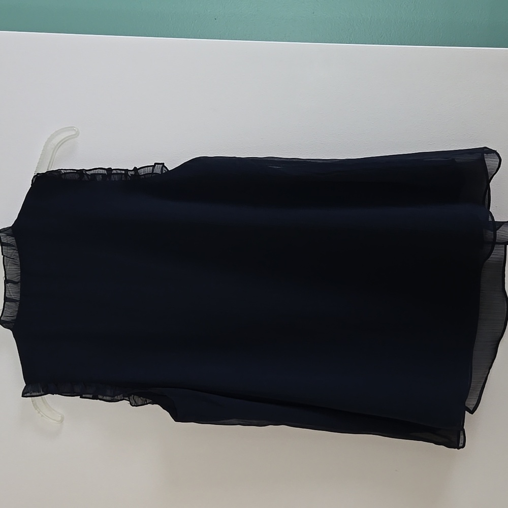 Haute Hippie Navy Ruffle Trim Blouse - Picture 6 of 11